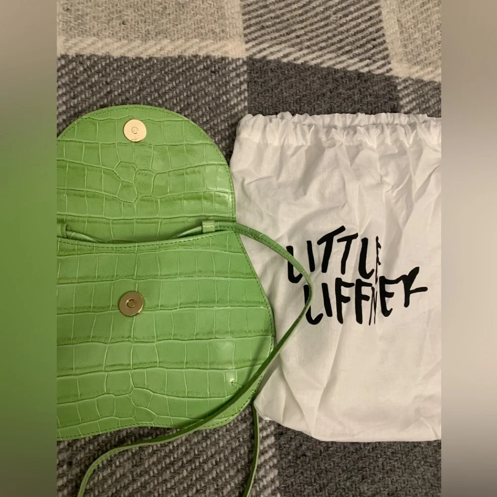 Croc-Embossed Light Green Crossbody Bag